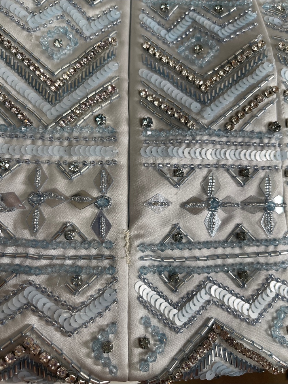 DES PHEMMES Sequin Embellished Halterneck
Blue Mini Dress Size Large - Picture 8 of 11